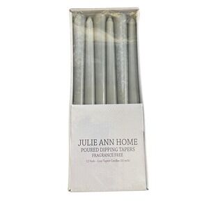 Julie Ann Home 12 Pack Gray Poured Dipping Taper Candles 10 Inch Fragrance Free‎